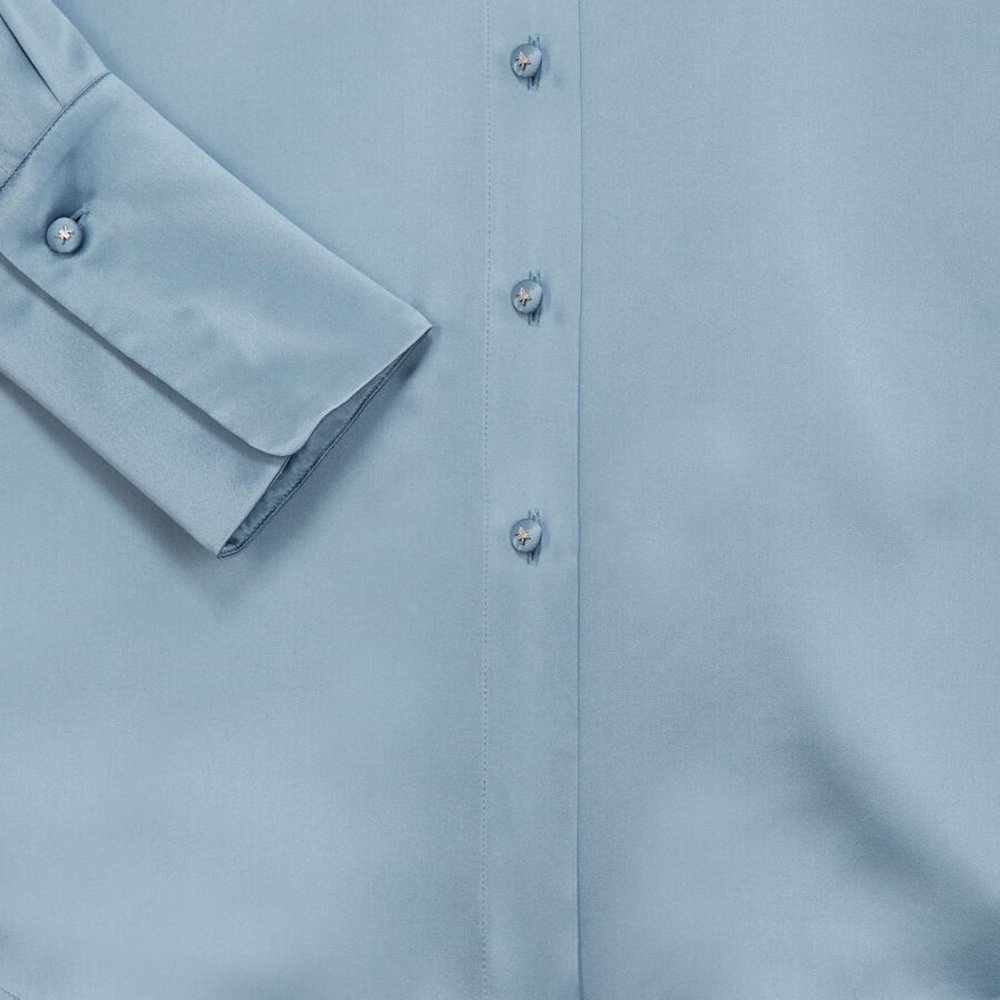 Beautiful Baby Blue Silk Button Down fron THE KOOPLES of Paris! - Picture 4 of 6